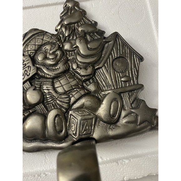 Let it Snow Snowman 6+" Christmas Stocking Holder Heavy Cast Iron - Picture 2 of 5